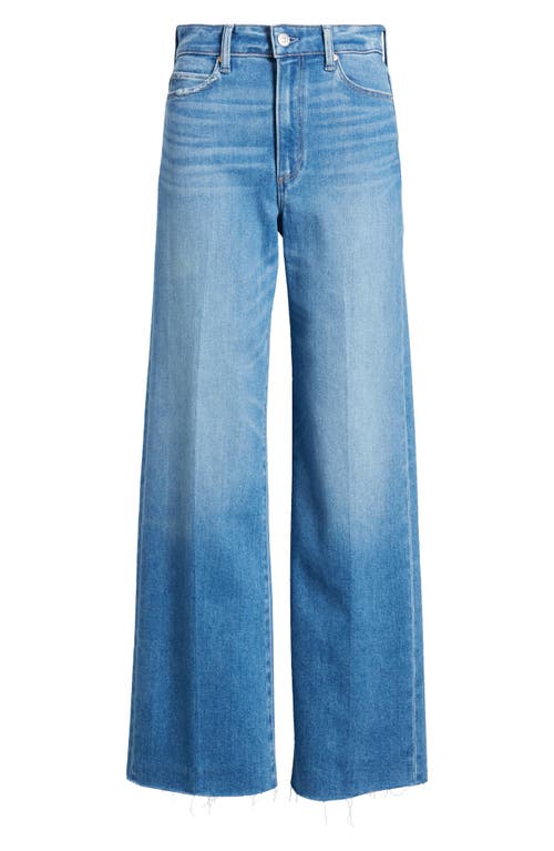 Shop Paige Anessa High Waist Raw Hem Wide Leg Jeans In Mesmerize