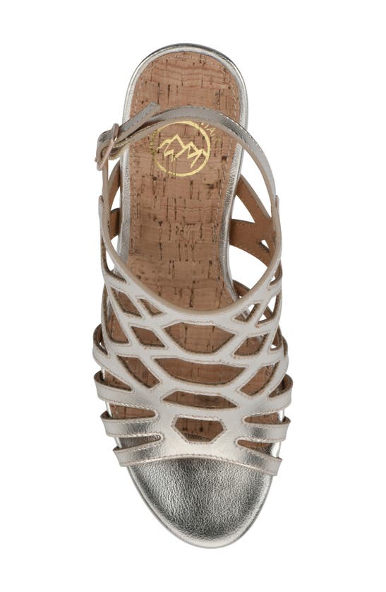 Shop White Mountain Footwear Flaming Wedge Sandal In Light Gold/ Met/ Smooth