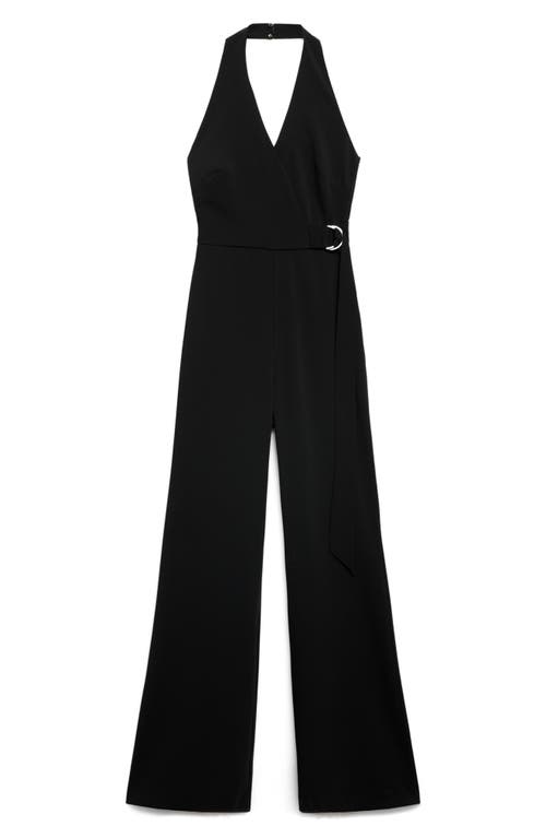 Mango Halter Neck Jumpsuit In Black