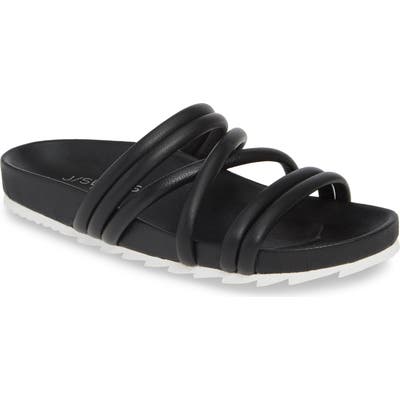 Jslides Tess Strappy Slide Sandal- Black