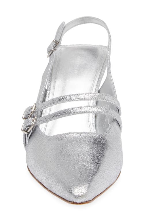 Shop Avec Les Filles Kaia Double Strap Slingback Pump In Silver