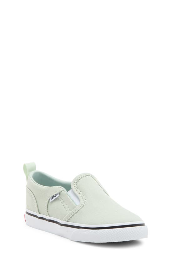 Shop Vans Kids' Asher Slip-on Sneaker In Canvas Pale Aqua