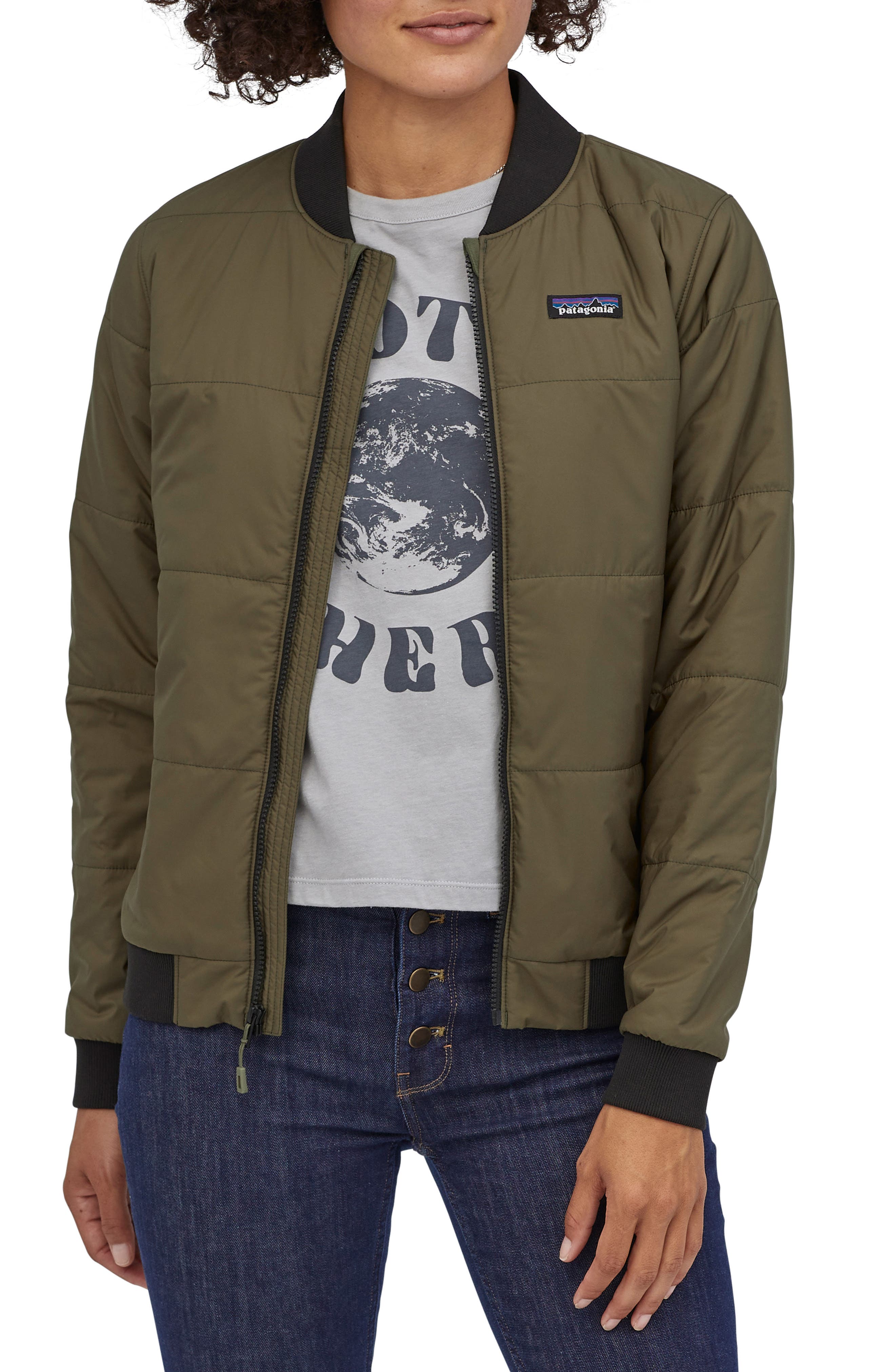 Patagonia green bomber jacket Clearance