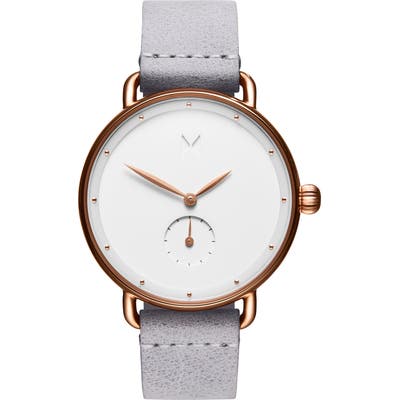 Mvmt Bloom Leather Strap Watch,