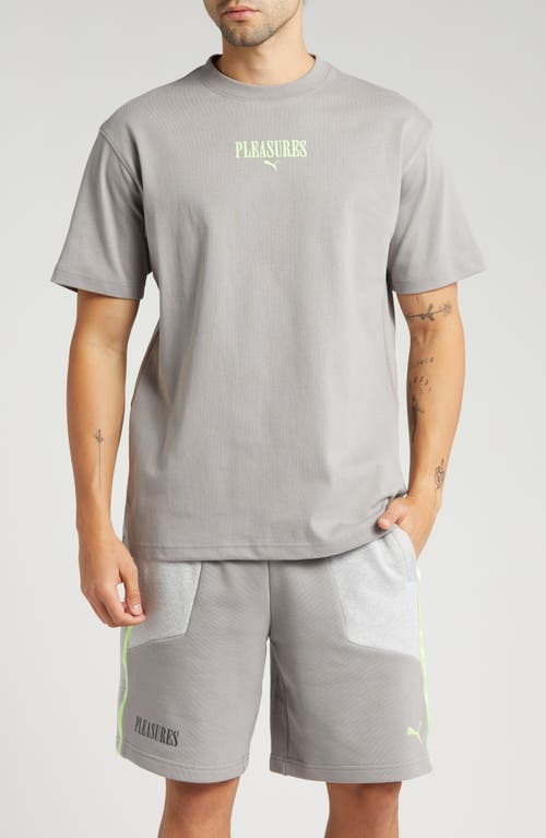 PUMA x PLEASURES Logo T-Shirt Stormy Slate at Nordstrom,