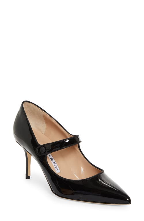 Shop Manolo Blahnik Camparinew Pointed Toe Mary Jane Pump In Black