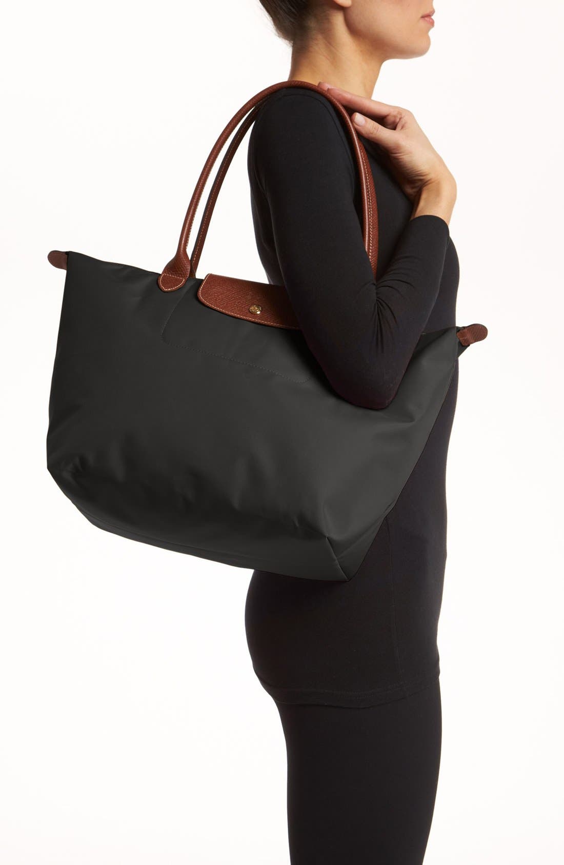 longchamp black tote large