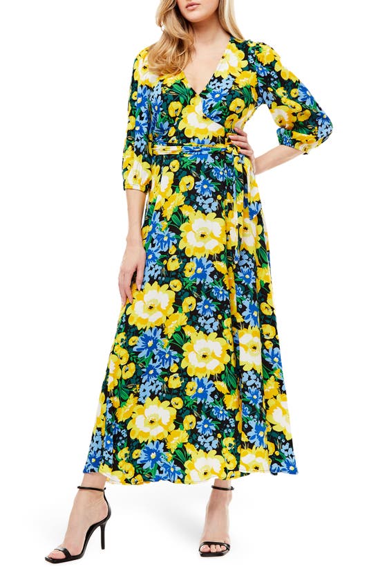 Love By Design Sun Benito Crepe Maxi Dress In Bold Floral