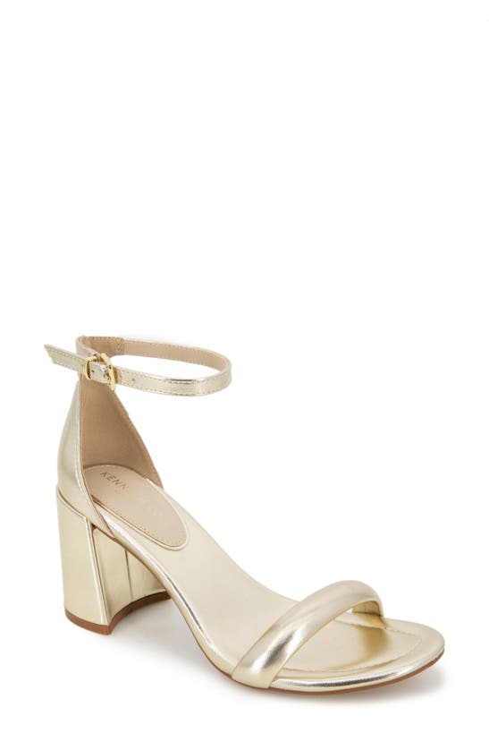 Kenneth Cole Luisa Ankle Strap Sandal In Champagne Metal