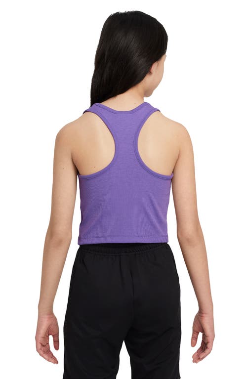 Shop Nike Kids' Sportswear Rib Racerback Tank In Black Raspberry