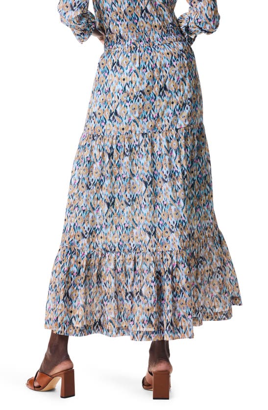Shop Nic + Zoe Nic+zoe Up Beat Ikat Tiered Maxi Skirt In Blue Multi