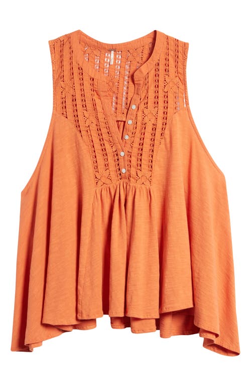 Free People Sunkissed Lace Inset Sleeveless Top at Nordstrom,