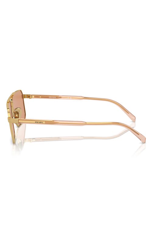 Shop Prada 58mm Rectangular Sunglasses In Gold/peach