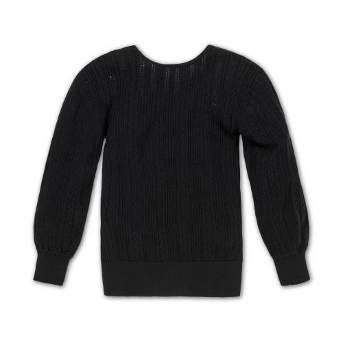 Hope & Henry Reversible Wrap Sweater In Black Reversible