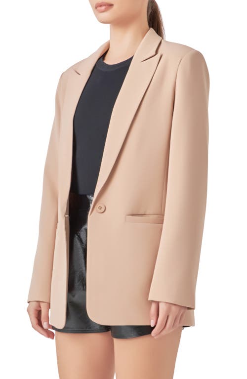 Shop Endless Rose Tailored Single Button Blazer In Khaki