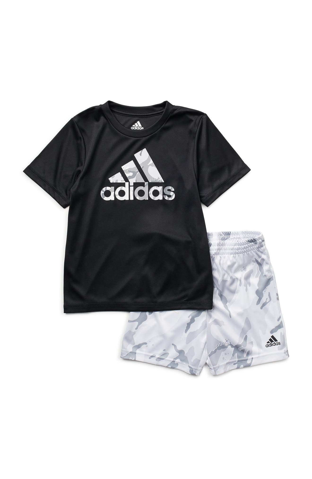 Adidas Originals Kids' Classic Tee & Camo Shorts 2-piece Set In Black