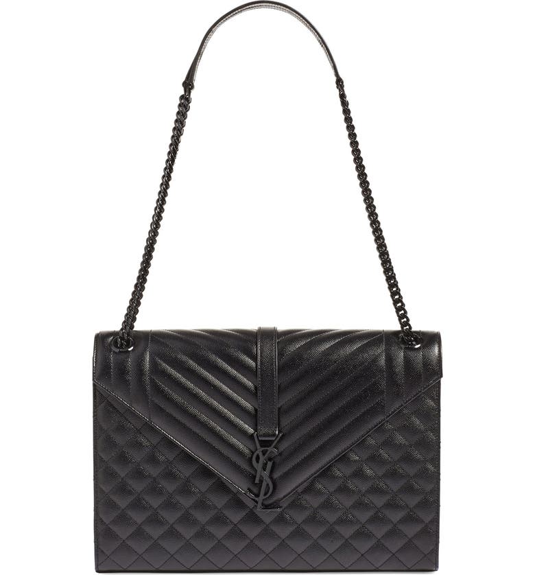 Saint Laurent 'Medium Monogram' Chevron Quilted Leather Shoulder Bag ...