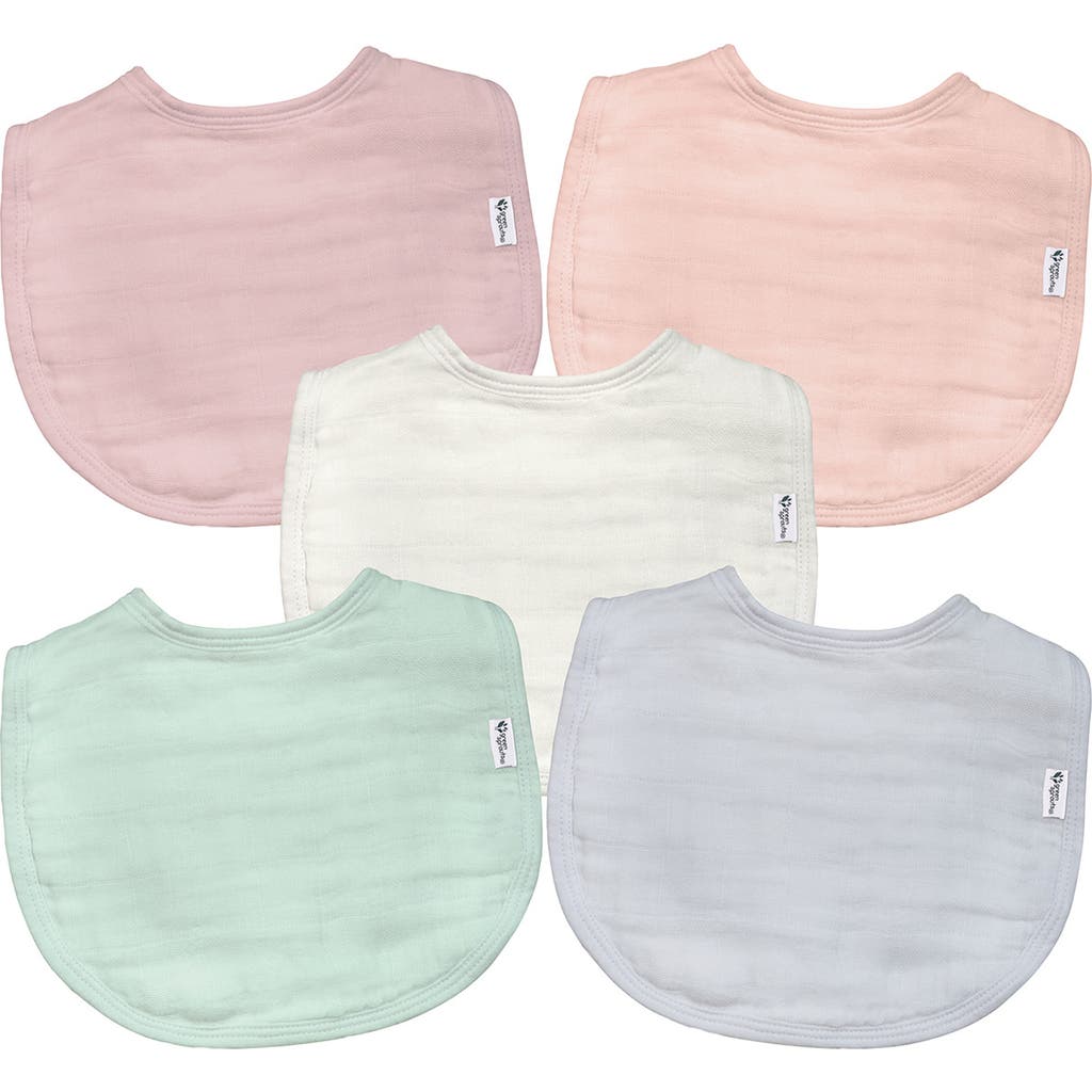 Green Sprouts 5-pack Organic Cotton Muslin Baby Bibs In Rose
