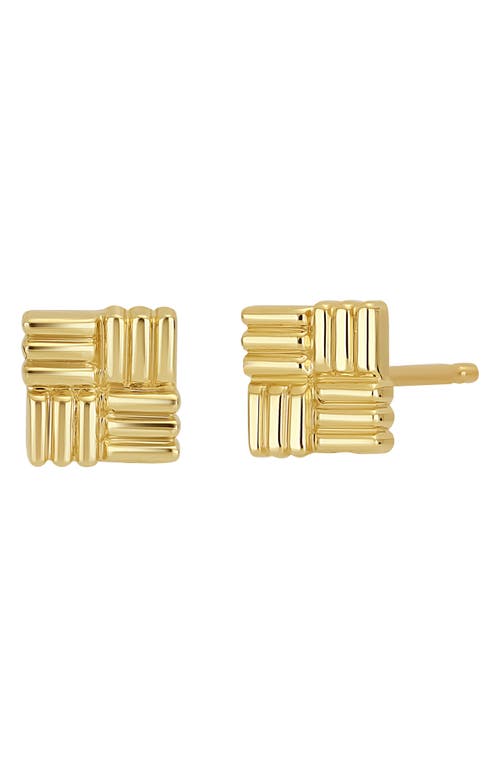Bony Levy 14K Gold Textured Square Stud Earrings in 14K Yellow Gold at Nordstrom