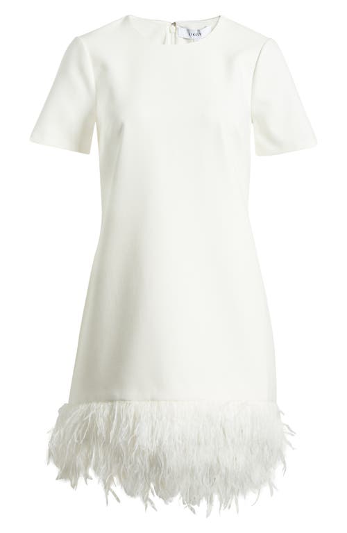 Marulla Feather Trim Dress in White