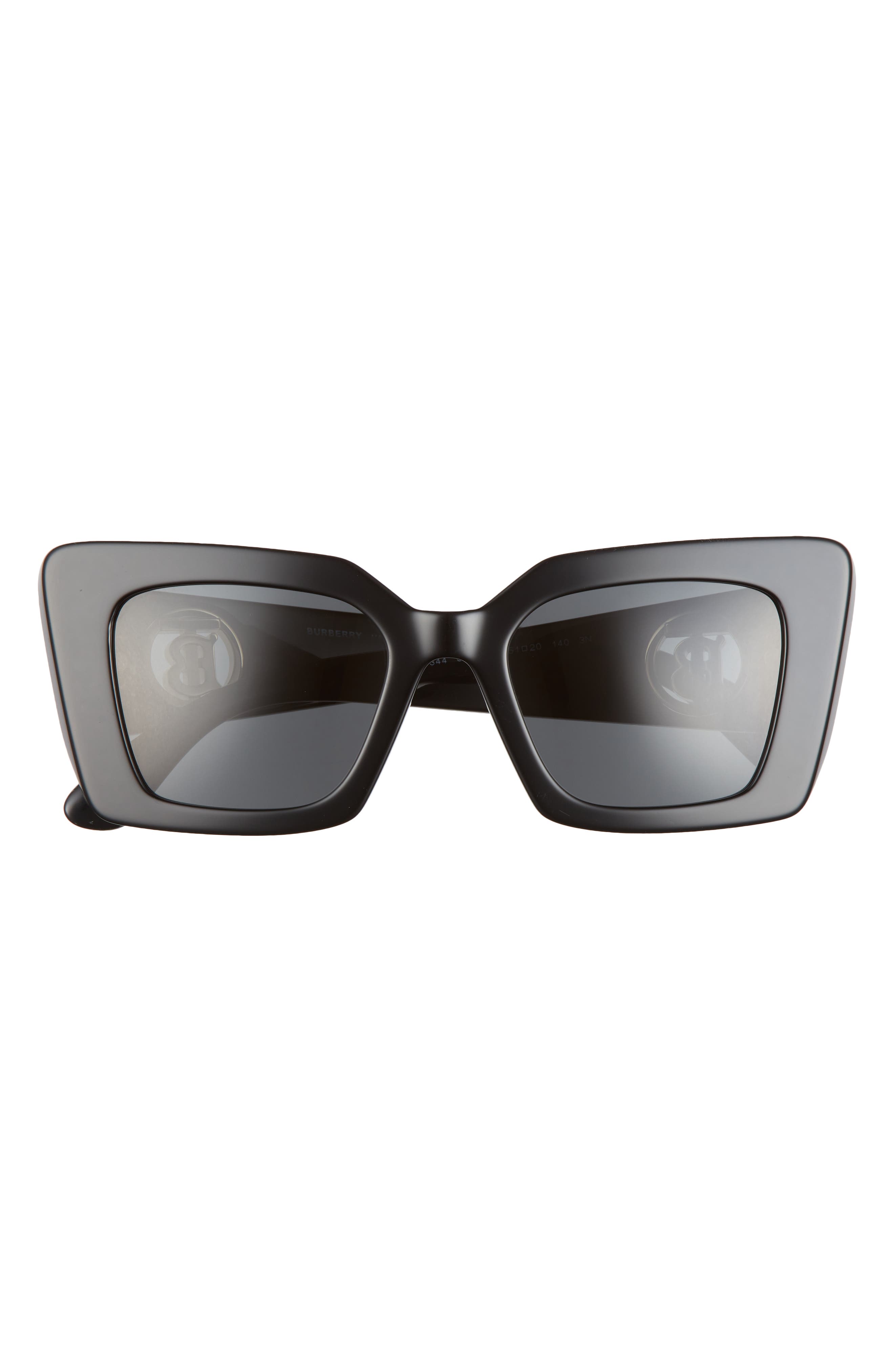 Burberry 51mm Square Sunglasses in Black/Dark Grey at Nordstrom