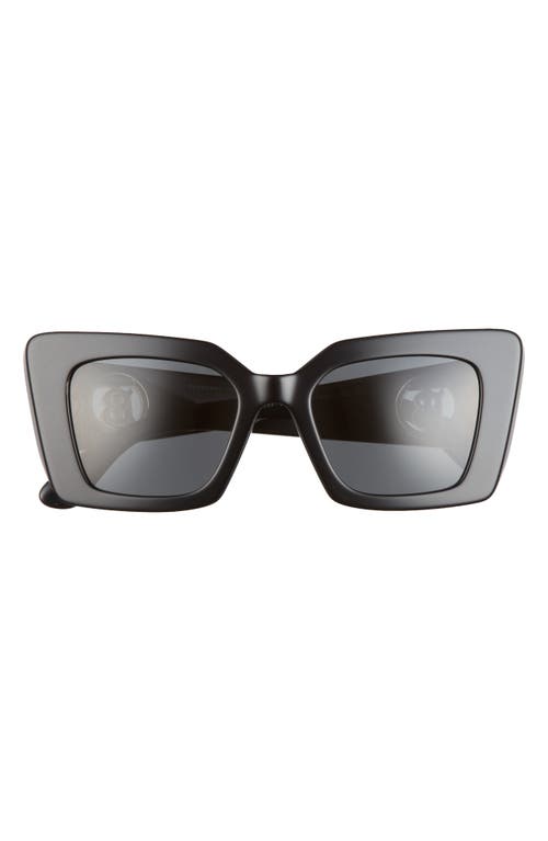 Shop Burberry 51mm Square Sunglasses In Black/dark Grey