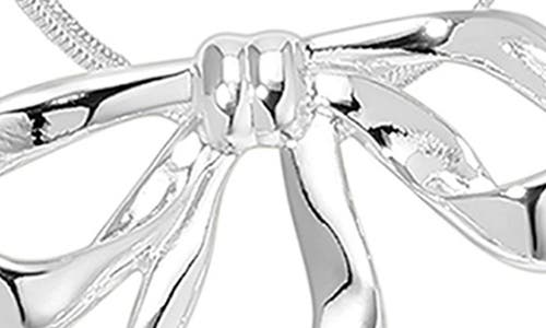 Ettika Bow Organica Pendant Necklace In Silver