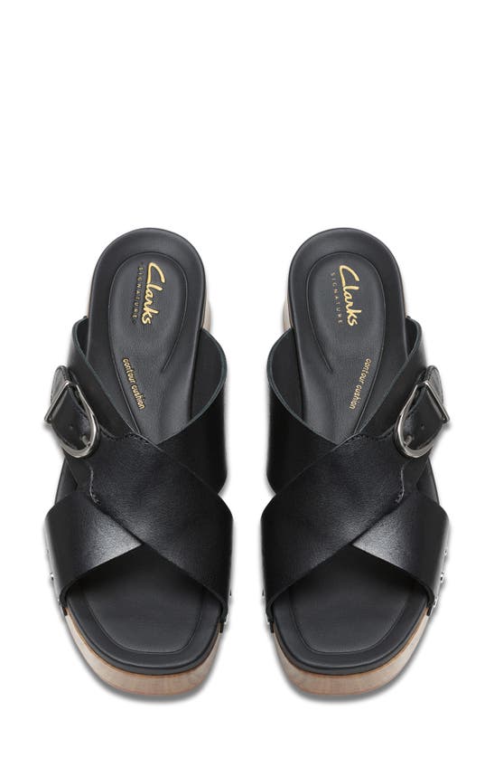 Shop Clarks Sivanne Walk Platform Sandal In Black Leather