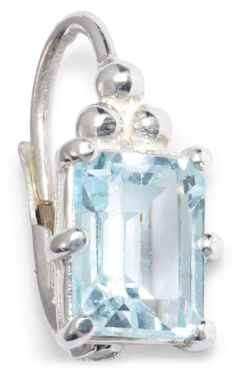 Anzie Dew Drop Carre Topaz Earrings In Blue Silver