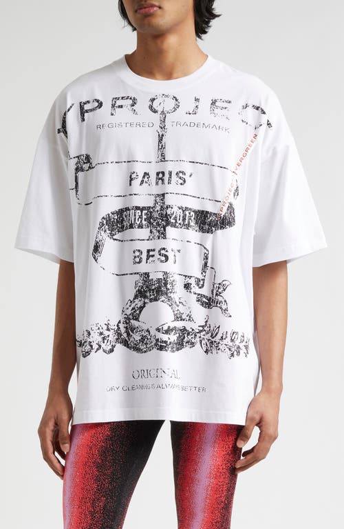 Y/Project Evergreen Paris' Best Oversize Organic Cotton Graphic T-Shirt Optic White at Nordstrom,