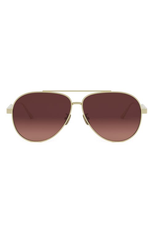 Dior Cannage A1u 61mm Pilot Sunglasses In Gold