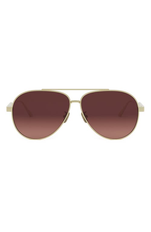 Dior Eyewear Cannage A1u Pilot Frame Sunglasses In Gold/radient Brick Lenses