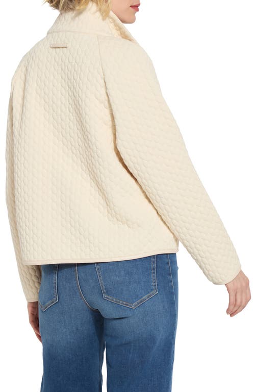 Shop Lyssé Sol Quilted Cable Jacket In Panna Cotta