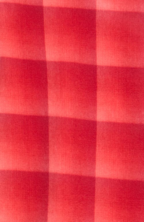 Amicale Cashmere Ombré Grid Scarf In Red