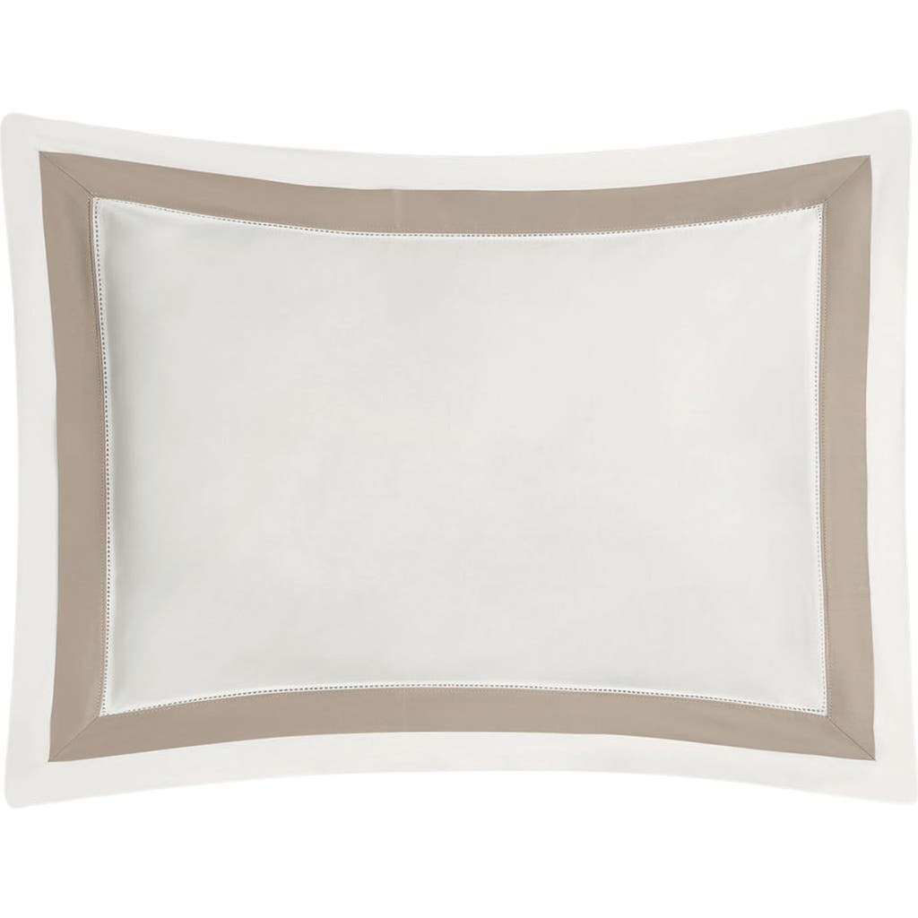 Matouk Ambrose 600 Thread Count Egyptian Cotton Sham In Bone/khaki