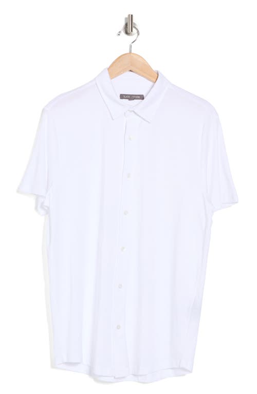 Shop Slate & Stone Short Sleeve Cotton Knit Button-up Shirt In White