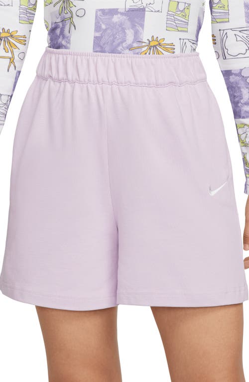 Nike Sportswear Cotton Jersey Shorts in Doll/White