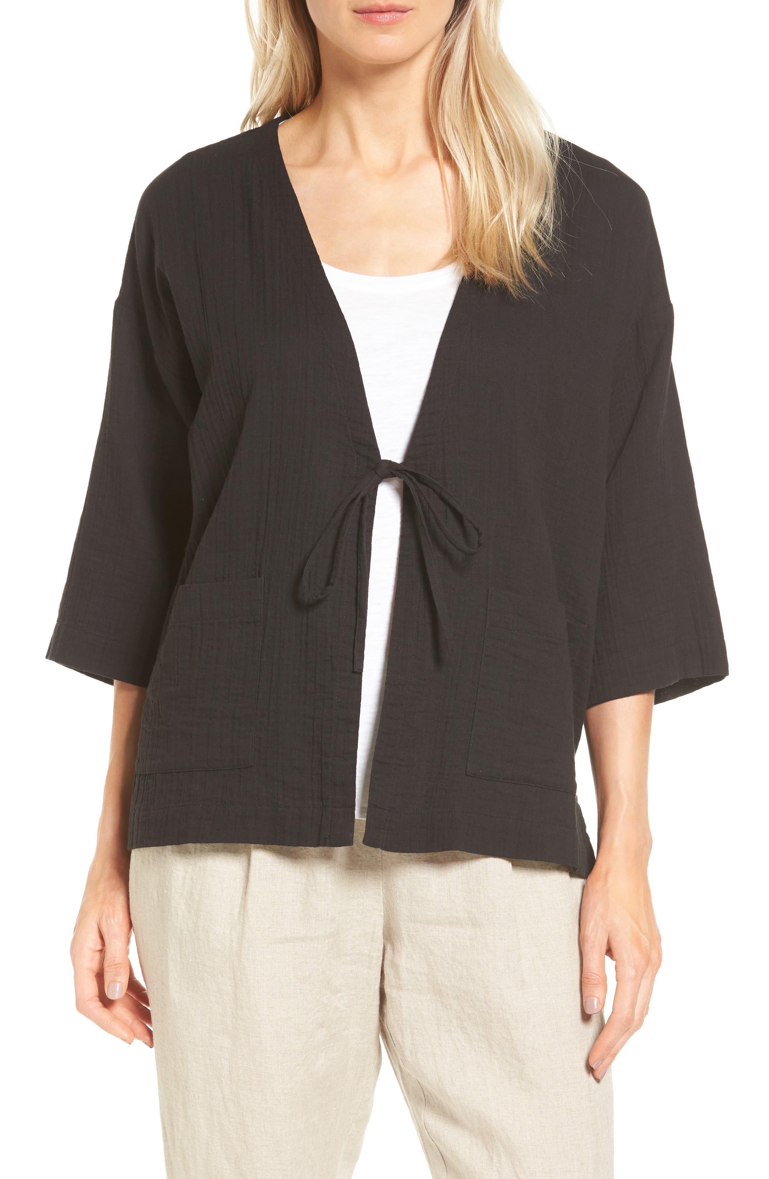 Eileen Fisher Organic Cotton Kimono Jacket (Regular & Petite) Nordstrom