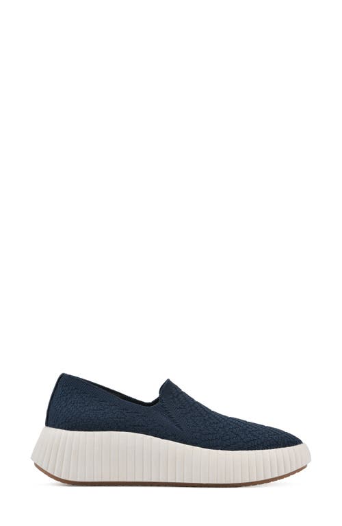 Cliffs By White Mountain Daylight Wedge Knit Sneaker In Navy Fabric