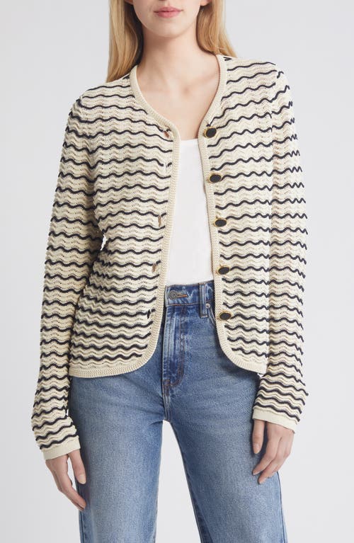 Shop Rag & Bone Elisa Stripe Cardigan In Turtledove