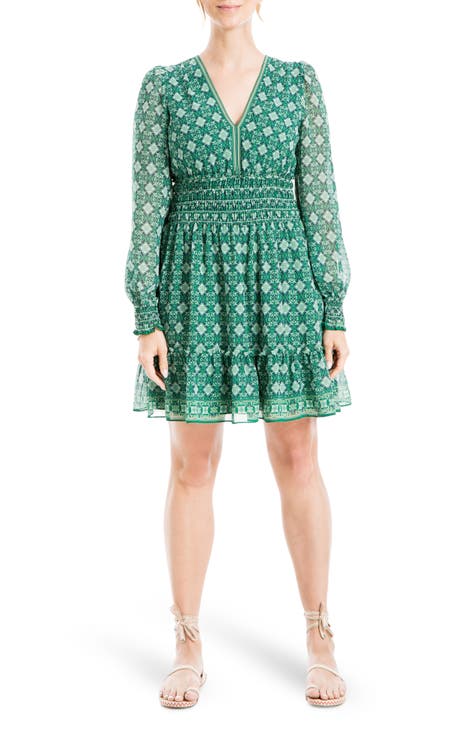 Buy Lucky Brand Printed Mini Prep Dress - Blue At 72% Off