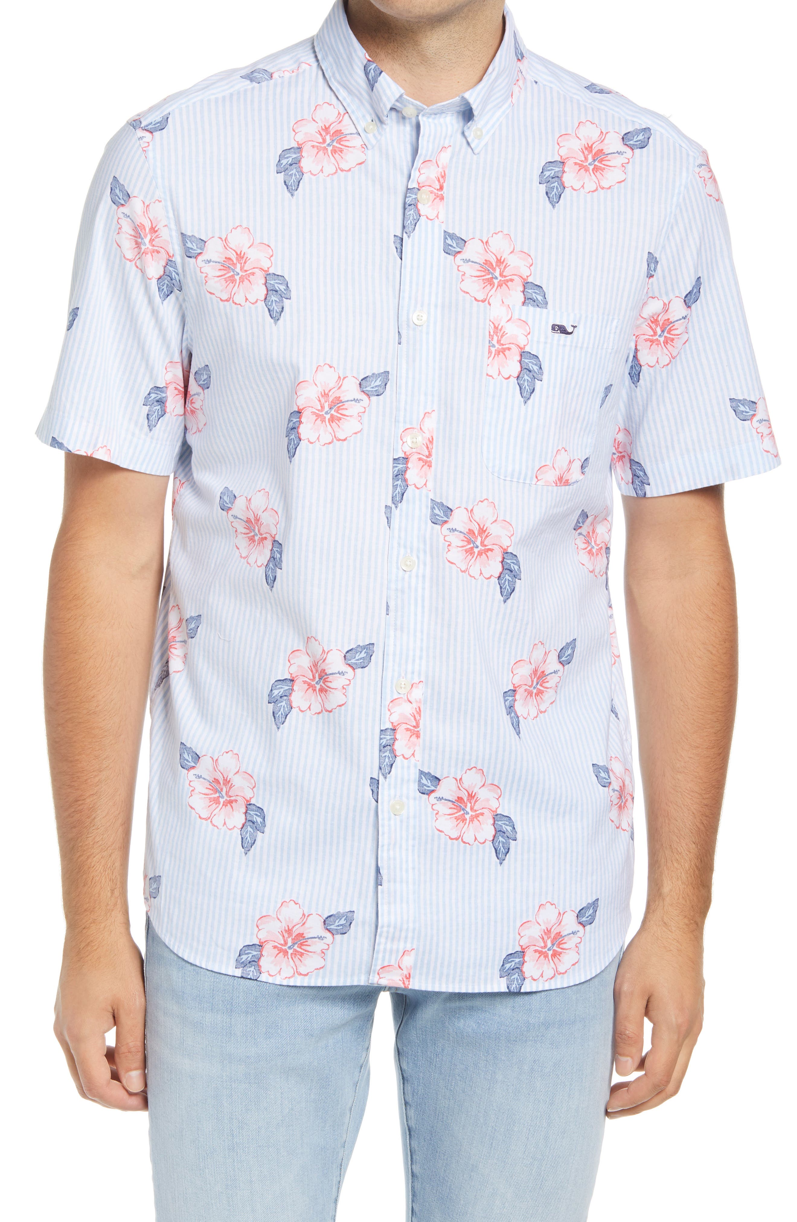 Vineyard Vines Classic Fit Hibiscus 
