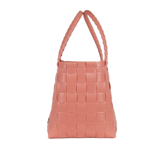 Handed By Paris Recycled Plastic Tote Bag In Soft Coral