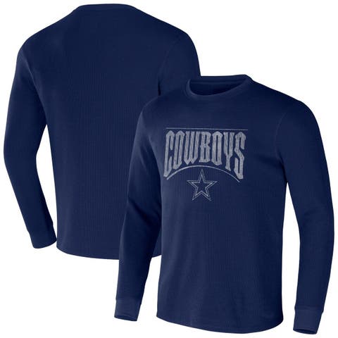 Women's Fanatics Branded Navy/White Dallas Cowboys Ombre Long Sleeve T-Shirt