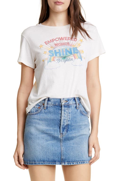 Re/Done Shine Graphic Cotton T-Shirt in Vintage White