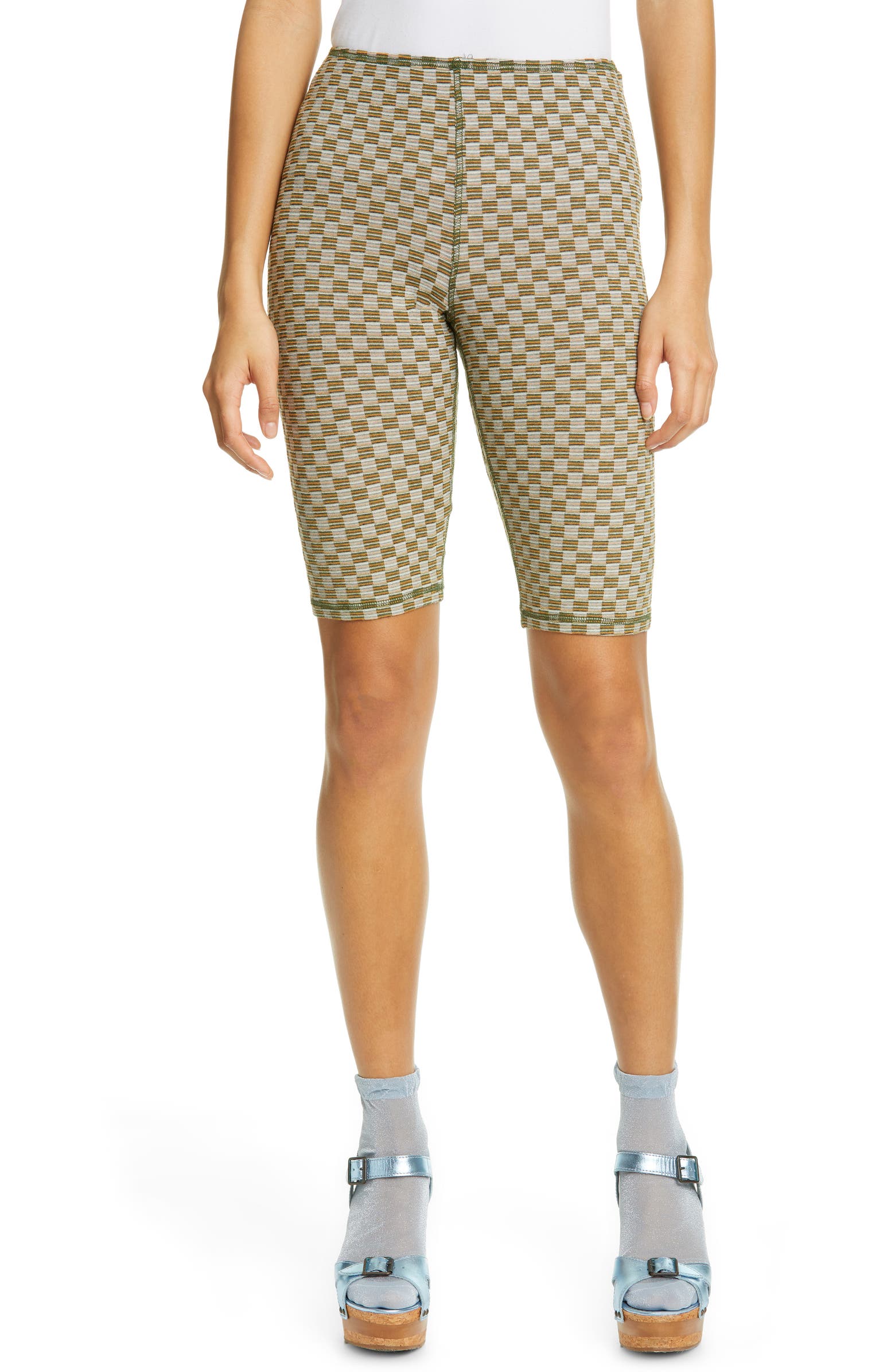 Anna Sui Checkered Knit Bike Shorts Nordstrom