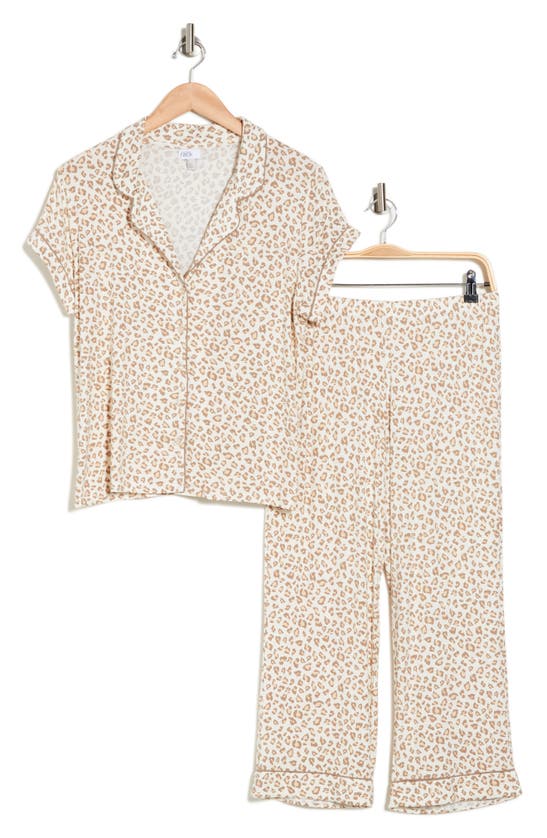 Nordstrom Rack Tranquility Cropped Pajamas In Ivory Space Leopard