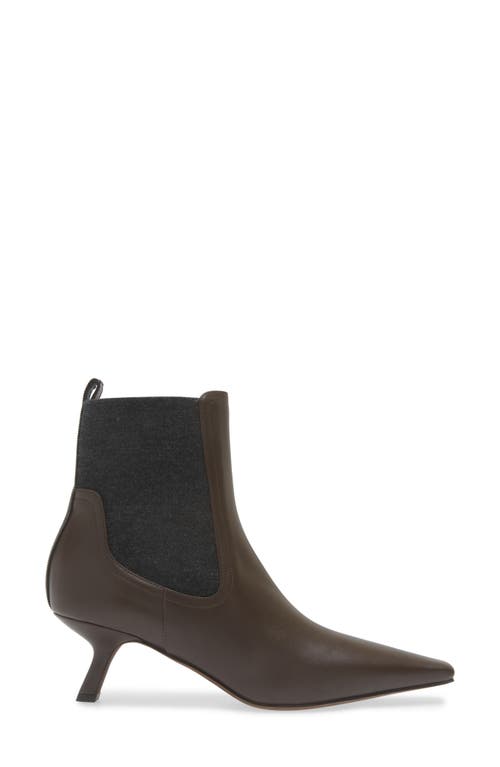 Shop Brunello Cucinelli Kitten Heel Chelsea Boot In C8279 Testa Moro