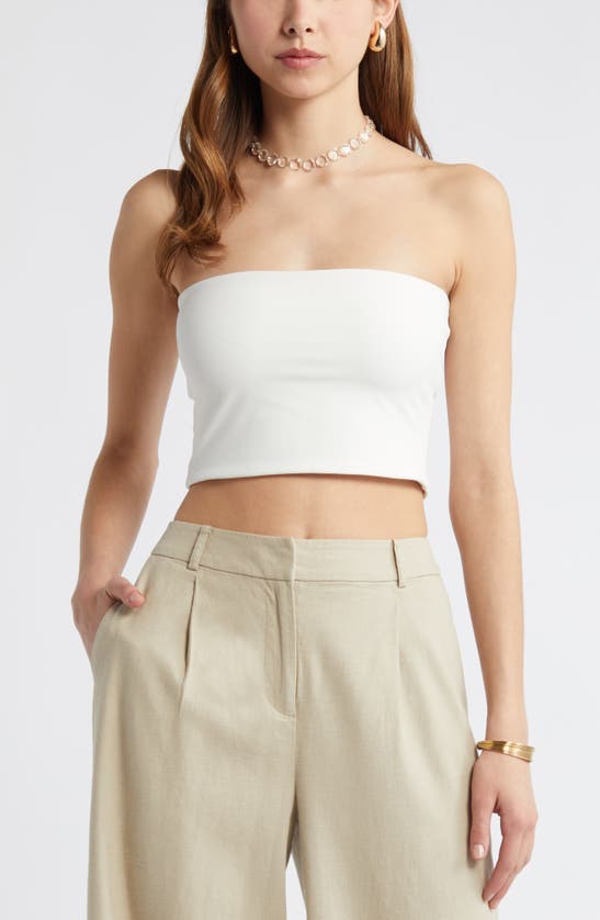 Shop Open Edit Smooth Edit Tube Top In Ivory Cloud