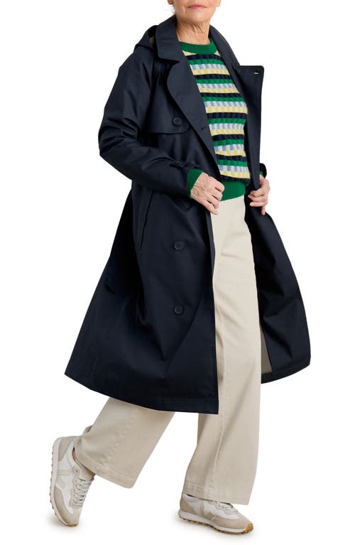 Seasalt Cornwall Penweathers Waterproof Trench Coat In Blue